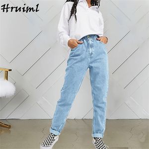 Jeans larghi Tasca da donna Abbottonatura con cerniera Pantaloni Moda Arrivo Casual Lunghezza intera Streetwear 210513