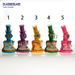 6.5 Inches Glass Bong Hookahs Water Pipe Clay Monster With Quartz banger 4mm Thick Bongs Female Joint Dab Oil Rig