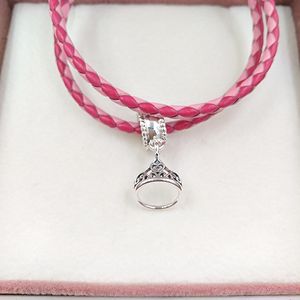 925 Sterling Silver Bröllop Smycken Making Kit Sats Pandora Disinering Prinsessan Bel Tiara Ring Charm Armband Kron Halsband för Kvinnor Brides Chain Beads DIY Present 791568