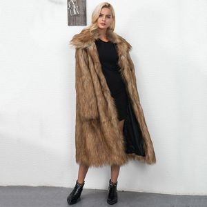 Женский меховой меховой искусственный осень и зима 2021 имитация пальто мода длинный большой размер куртки пальто yh689