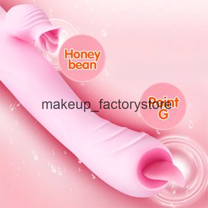 Massage G Spot Dildo Silicone Vibrator Heating Scalable Tongue Licking Wand Clitoris Massager Sex Toys for Women Adult Toys Sex Shop