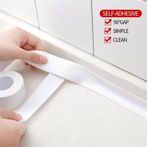 3.2m PVC Bathroom Kitchen Shower Sink Bath Sealing Strip Tape Caulk Strip Self Adhesive Waterproof Wall Sticker Sink Edge Tapes 211124