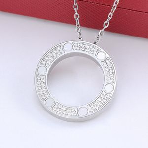 Senior Designer Personlig lyxig titanstål CZ Fashion Diamond Necklace Jewelry Women's Romantic Pendant Necklace Festival Gift