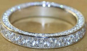 Huitan Classic Women Band Ring Full Beton Crystal Cyrkon Kamień Brilliant Lover Wedding Engagement Party Round S