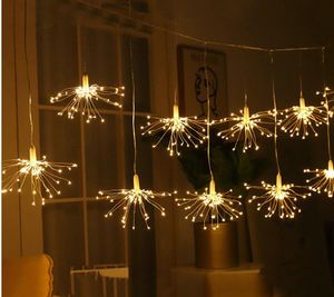 5/10PCS Weihnachten Hängen Starburst String Licht Kupfer Draht Feuerwerk Fee Girlande licht Für Home Garten Hochzeit Party decor