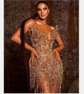 Kylie Jenner Vestido de Fiesta Abito da Ser Das Abendkleid Die silberne Promi Kleid Schatz Kristalle Gold Yousef Aljasmi