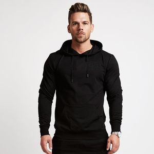 Gymkläder (kan lägga till din egen logotyp) Hoodies Sport Running Training Fitness Bodybuilding Sweatshirt Outdoor Sportswear Male Hoodies