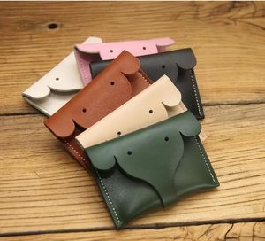 Sacos de couro personalizados manuais, saco de cartão de crédito elefante fofo, carteira zero