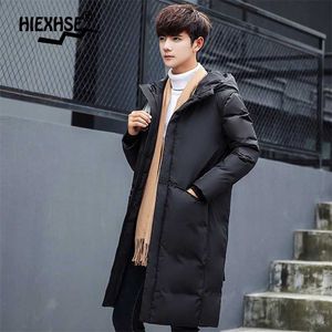 Para baixo parkas homens longo jaqueta engrossar windbreaker homens capuz casaco quente homens branco pato para baixo qualidade inverno inverno para baixo jaqueta 211110