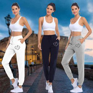 New Love Horse Horse Forma Impresso Calças de Esportes Design Casual Cordilheira Sweatpants Senhoras Soltos Sweetpants Jogging Pants Y211115