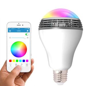 Bulbo inteligente sem fio bluetooth música altifaladores de áudio lâmpadas 12w e27 LED luz de luz RGB mudando via controle app