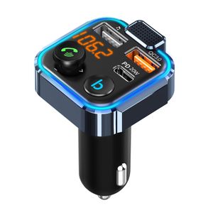 Bluetooth 5.0 FM الارسال المزدوج USB سيارة مشغل MP3 PD 20W QC3.0 Fight CHARSER مع LED الخلفية اللاسلكية Handsfree سيارات كيت BT23L