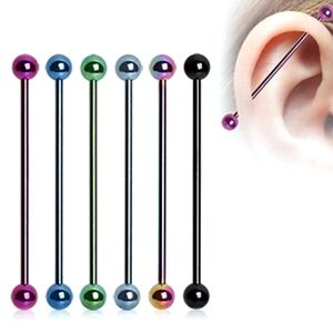 1PC Ear Nail Bone Barbell Earring Piercing helix stud tragus Piercing Black Silver Gold Cartilage Ring For Men Women