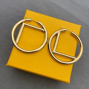 Circle Glossy Stud Earrings Designer Luxury Gold Hoop Earrings For Women Fashion Designers Jewelry Casual Letter Earring D2110215HL