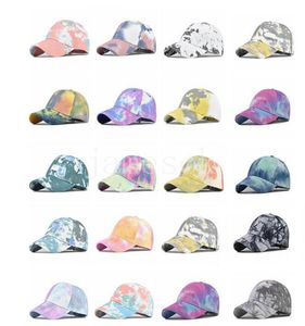 21 color Men's and women's tie dyed hat Party Hats gradient color old hole baseball cap Korean wash peaked caps DD249