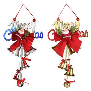 Campana di Natale Ciondolo albero di Natale Babbo Natale per regalo di Capodanno Carillon di vento Decorazione domestica w-00883