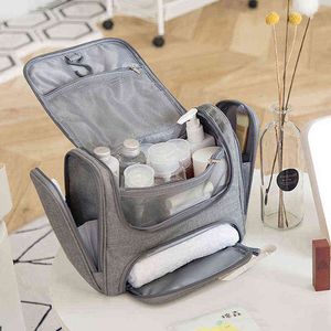 Nxy Cosmetic Bags Waterdichte Mannen Opknoping Bag Travel Organizer Make Up Tas Voor Vrouwen Benodigdheden Case Nat En Droog Wassen Toilettas 220302