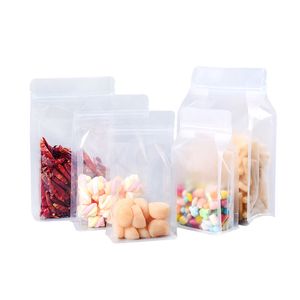 Frosted Stand Up Matte Bag Plastic Zipper Pouch Reusable Airtight Food Storage Packaging Bags Flat Bottom Pouches for Tea Snack
