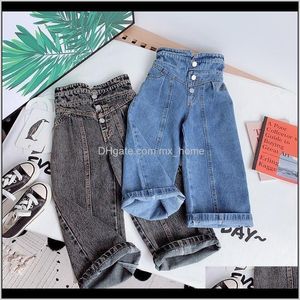 Clothing Baby, & Maternity Drop Delivery 2021 Spring Autumn Girls Jeans Baby Denim Kids Wide Leg Trousers Children Bot Streetwear High Waist
