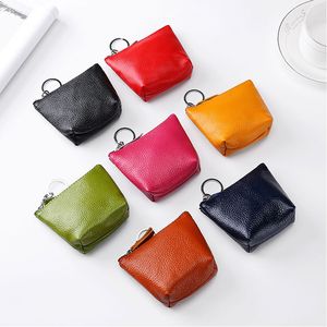 Mini Zipper Wallet Coin Purse Real Leather Short Purses Card Holders Women Key bags Holder Zipper Wallet Pouch Bag Purse