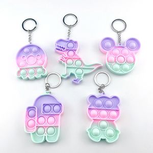 Party Favor Camouflage Lato Macaron Color Brelok Keychain Silikon Bubble Children Mental Arithmetyczny Desktop Zabawki Edukacyjne