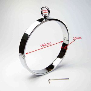 NXY Sex Adult Toy Metal Legering Bdsm Kraag Hals Corset Bondage Hoofdsteunen O-ring Speeltjes Voor Koppels Fetish Cosplay Volwassen Spelletjes1216