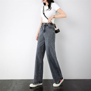 Pantaloni donna elastici a vita alta Jeans a zampa larga pantaloni moda donna casual casual Denim mamma taglia grande 5XL 210720