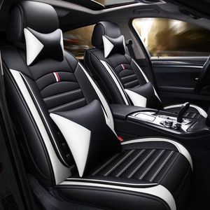 Autocovers Universal Fit Car Accessories Interior Seat Cover For Sedan SUV Durable PU Leather Adjustable Five Seaters Full Set 5pcs Covers