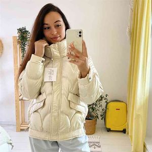 Women's Cotton-padded Jacket Bright Puffer Winter Short Bubble Parkas 210913