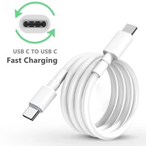 High speed 3A PD USB-C 1M 3ft 2M 6ft Cell Phone Cables White Fast Charging Type C Cable Charger for Samsung Galaxy S20 Xiaomi Huawei P40 cellphone