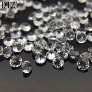Dizy الأبيض توباز جولة الماس قطع 1.75 ملليمتر الطبيعية فضفاض الأحجار الكريمة الأحجار المنزلية ل 925 الفضة والذهب تصميم مجوهرات ديي صنع H1015