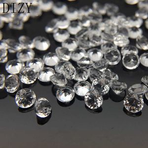 Dizy Bianco Topazio Topazio Diamante rotondo taglio 1,75 mm Natural Slimet Pietre laterali per la pietra preziosa per 925 Argento e oro Design gioielli FAI DA TE Making H1015