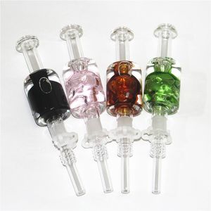 Liquid Glycerin Skull Glass Nectar bong Smoking Accessories Cooling Oil Inside with quartz nail titanium tip Plastic Clip Smoke Concentrate Straw Pipes Dab Rig