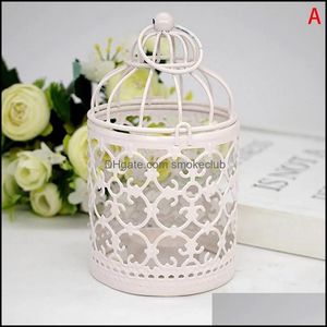 Décor Ev Bahçe Mumluklar Tutucu Düğün Centerpieces Dekoratif Demir Şamdan Fener Dekor El Sanatları Altın Hollow Metal Desen