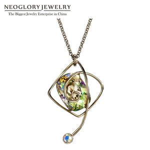Jóias Embelezadas venda por atacado-Neoglory Rhinestone Cadeia de moda colares pingentes jóias marca embelezada com cristais de Swarovski