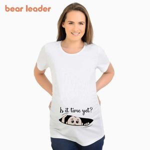 Bear Leader Maternity Women Casual T-Shirts Summer Cartoon Letter Print Clothes Grávidas Pré-Natal Tees Grávida Mom Clothing Clothing 210708
