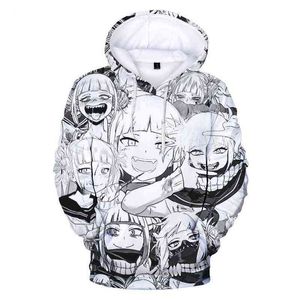 New Fashion Himiko Toga Hoodies Anime My Hero Academia Hoodie Anime Sweatshirts Himiko Toga and Deku Oversized Hoodies Y211118