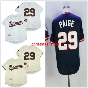 Satchel Paige Jersey 1948 1953 Baseball Pullover Button All Stitched Home Away top quality mens women youth