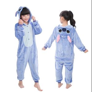 С Капюшоном Ночная Рубашка оптовых-Зимняя фланель мягкий теплый Unicorn Kigurumi Pajamas с капюшоном мультфильм мальчики пижамы пижамы для девочек детские пижамы