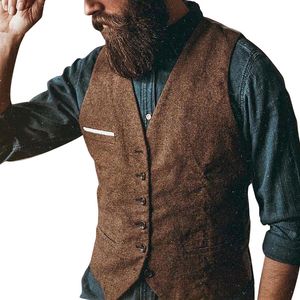 Vintage Solid Suit Vest Men Victorian Retro Slim Klänning Västar Mens Slim Male Waistcoat Gilet Homme Casual Formal Business Coats 210524