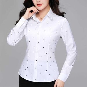 Moda Blusas Tops das Mulheres e Branco Outono Solta Mulheres Manga Longa Mulher Senhoras Camisas Plus Size XXXL Top 210531