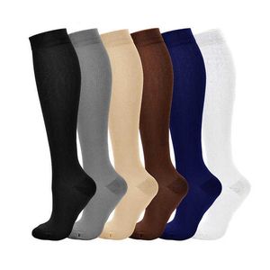 HUAYASX Solid Color Unisex Compression Cocks Men Women Gray Black Blue Brown Bhite Apricot 15-20mmhg X0710