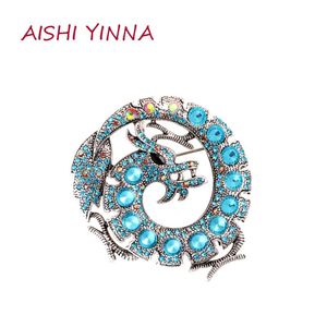 Pins, broscher Aishi Yinna Explosion Retro kinesisk stil Alloy Dragon Brosch Pin Mäns Mode High-end kostym Corsage Tillbehör Present