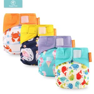 Lycklig flöjt 1 st Heavy Wetter Night Aio Ai2 Baby Cloth Diaper Blöja En storlek passar alla 211028