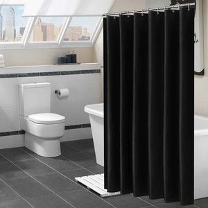 モダンなブラックシャワーカーテン防水防水浴槽厚さの浴室の浴槽のカーテンホームの装飾210609