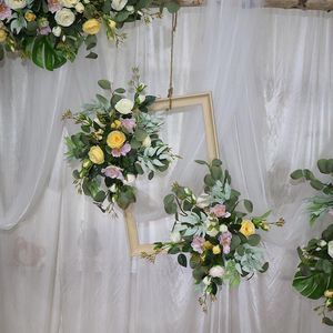 装飾的な花の花輪の結婚式の装飾小道具造花POフレームポイングラフィーの背景ホームElショッピングモールの壁壁画の吊り下げ