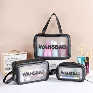 Borsa per cosmetici Trasparente Organizzatore da viaggio per trucco Custodia per borse in PVC da donna di grande capacità Neceser