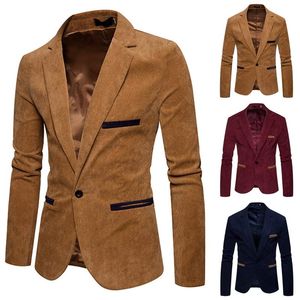 Men's Jackets Top Corduroy Sleeve Jacket Slim Suit Winter Coat Casual Blouse Long Autumn Coats &