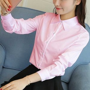 Camicie da donna coreane Camicetta da donna Manica lunga Office Lady White Top Plus Size Blusas Femininas Elegante 210531