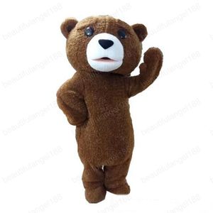 Halloween bonito marrom urso de pelúcia mascote traje de alta qualidade personalizar desenhos animados pelúcia animal anime tema caráter adulto tamanho Natal carnaval fantasia vestido